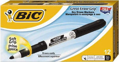 Bic - Black Great Erase Grip Fine Point Dry Erase Markers - For Use with Dry Erase Marker Boards - Eagle Tool & Supply