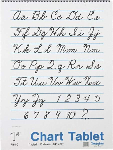 Pacon - Chart Tablets with Cursive Cover, Ruled, 24 x 32, White, 25 Sheets, Easel Pads - Use with Whiteboards, Chalkboards, Walls, Easel St&s - Eagle Tool & Supply