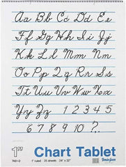 Pacon - Chart Tablets with Cursive Cover, Ruled, 24 x 32, White, 25 Sheets, Easel Pads - Use with Whiteboards, Chalkboards, Walls, Easel St&s - Eagle Tool & Supply