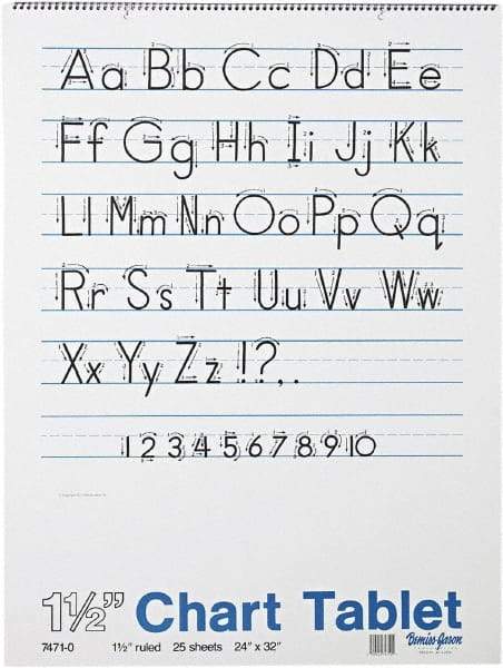 Pacon - Chart Tablets with Manuscript Cover, Ruled, 24 x 32, White, 25 Sheets, Easel Pads - Use with Whiteboards, Chalkboards, Walls, Easel St&s - Eagle Tool & Supply