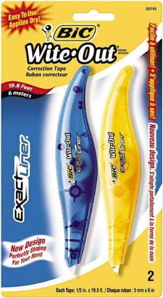 Bic - 1/5" x 236" Correction Tape Non-Refillable - Eagle Tool & Supply