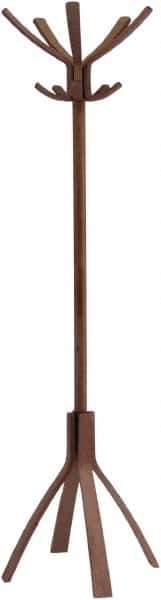 Alba - 10 Hooks, 21-21/32" Long x 21-21/32" Deep, Wood Floor Rack - 69-21/64" High - Eagle Tool & Supply