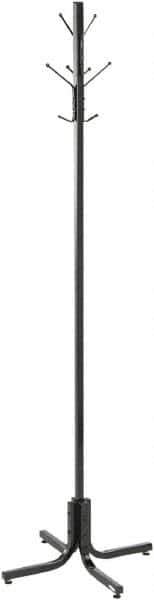 Safco - 4 Hooks, 21" Long x 21" Deep, Metal Floor Costumer - 70" High - Eagle Tool & Supply