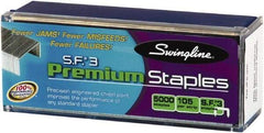 Swingline - 1/4" Leg Length, Galvanized Steel Staples-Cartridge - 25 Sheet Capacity, For Use with All Standard Half-Strip Staplers - Eagle Tool & Supply