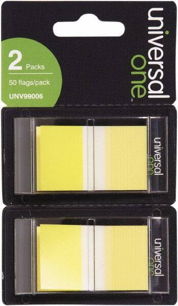 Universal One - Self-Stick Page Flags Style: Flag Color: Yellow - Eagle Tool & Supply