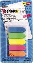 Redi-Tag - Self-Stick Page Flags Style: Arrow Color: Blue; Green; Yellow; Pink; Orange - Eagle Tool & Supply