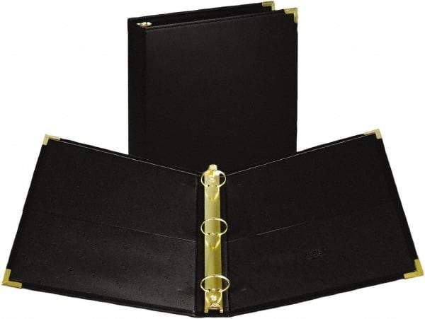 Samsill - 350 Sheet Capacity, 11 x 8-1/2", Non-View Ring Binder - Vinyl, Black - Eagle Tool & Supply