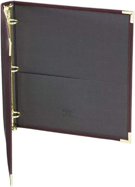 Samsill - 225 Sheet Capacity, 11 x 8-1/2", Non-View Ring Binder - Vinyl, Burgundy - Eagle Tool & Supply