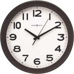 Howard Miller - White Face, Dial Wall Clock - Analog Display, Black Case, Runs on AA Battery - Eagle Tool & Supply