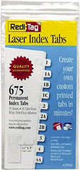 Redi-Tag - 7/16 x 1" 675 Tabs, Self-Adhesive, Self-Adhesive File Folder Tabs - White - Eagle Tool & Supply