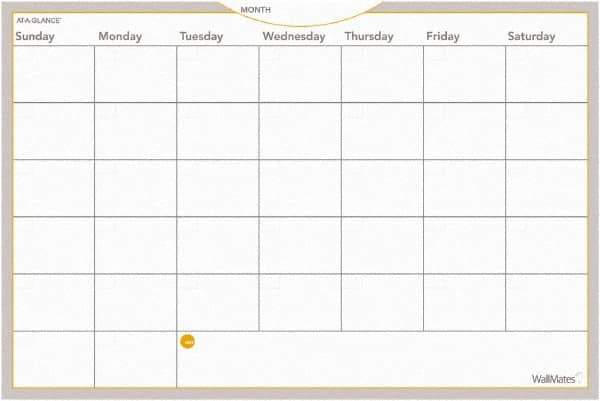 AT-A-GLANCE - 36 Sheet, 36 x 24", Monthly Planning Surface - Gray, White & Orange - Eagle Tool & Supply