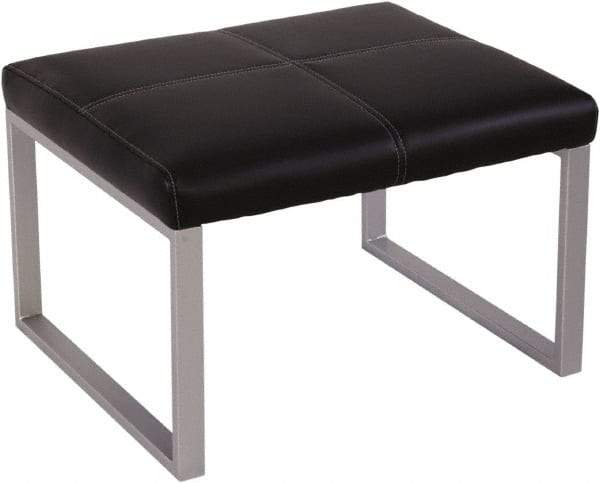 ALERA - 26-3/8" Wide, 17-3/8" High Cube Ottoman - Black/Silver - Eagle Tool & Supply