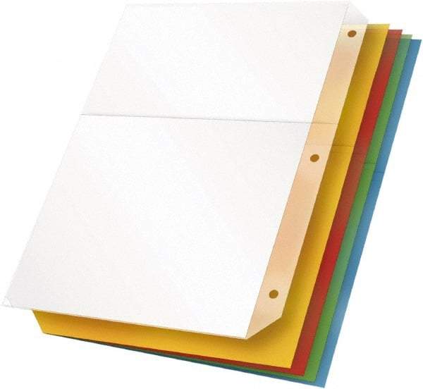 Cardinal - 11 x 8 1/2" 5 Tabs, 3-Hole Punched, Binder Pockets Divider - Multicolor Tabs, Blue, Clear, Green, Orange, Yellow Folder - Eagle Tool & Supply
