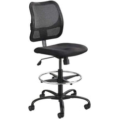 Safco - 23 to 33" High Extended Height Chair - 25" Wide x 25" Deep, 100% Polyester Seat, Black - Eagle Tool & Supply