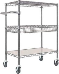 ALERA - 500 Lb Capacity, 34" Wide x 18" Long x 40" High Standard Utility Cart - 2 Shelf, Steel - Eagle Tool & Supply
