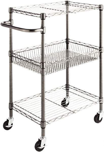 ALERA - 500 Lb Capacity, 28" Wide x 16" Long x 39" High Standard Utility Cart - 2 Shelf, Steel - Eagle Tool & Supply