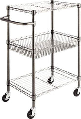 ALERA - 500 Lb Capacity, 28" Wide x 16" Long x 39" High Standard Utility Cart - 2 Shelf, Steel - Eagle Tool & Supply