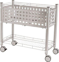Vertiflex Products - 50 Lb Capacity, 28-1/4" Wide x 13-3/4" Long x 27-3/8" High File Cart - 1 Shelf, Steel - Eagle Tool & Supply