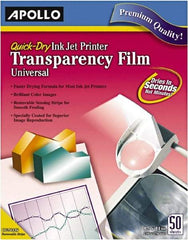 Apollo - Transparency Films & Sleeves Audio Visual Conference Accessory Type: Transparency Sleeves For Use With: Inkjet Printers; Copiers - Eagle Tool & Supply