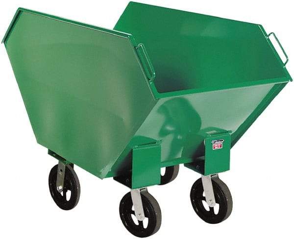Valley Craft - 2,000 Lb Load Capacity, 17.2 Cu Ft, Steel Hopper Truck - 36" Wide x 68" Long x 39" High, Green - Eagle Tool & Supply