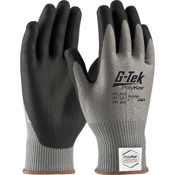 PIP - Size L, ANSI Cut Lvl A4, Puncture Lvl 3, Abrasion Lvl 4, Nitrile Coated PolyKor Xrystal Cut Resistant Gloves - Eagle Tool & Supply