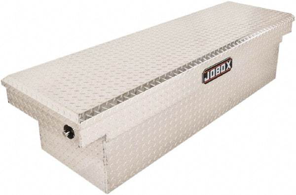 Jobox - 4 Compartment Crossover Truck Box - 70-1/8" Wide x 20-1/4" Deep x 17-1/4" High, Aluminum, Silver - Eagle Tool & Supply