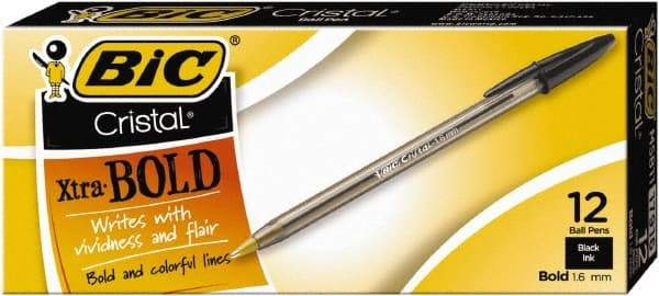 Bic - Conical Ball Point Pen - Black - Eagle Tool & Supply