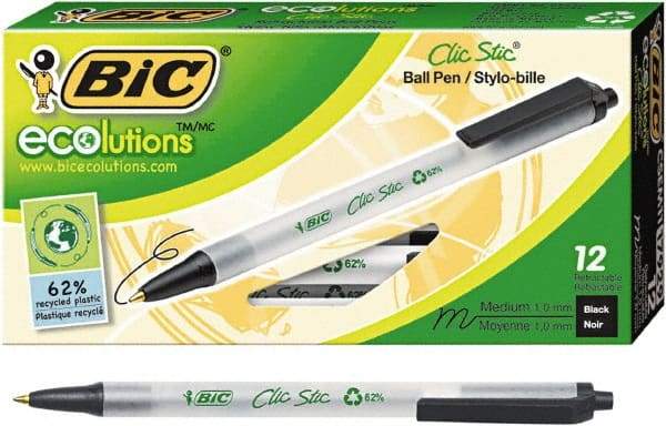 Bic - Conical Ball Point Pen - Black - Eagle Tool & Supply