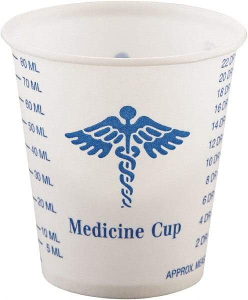 Solo - Paper Medical & Dental Graduated Cups, 3 oz - White & Blue - Eagle Tool & Supply