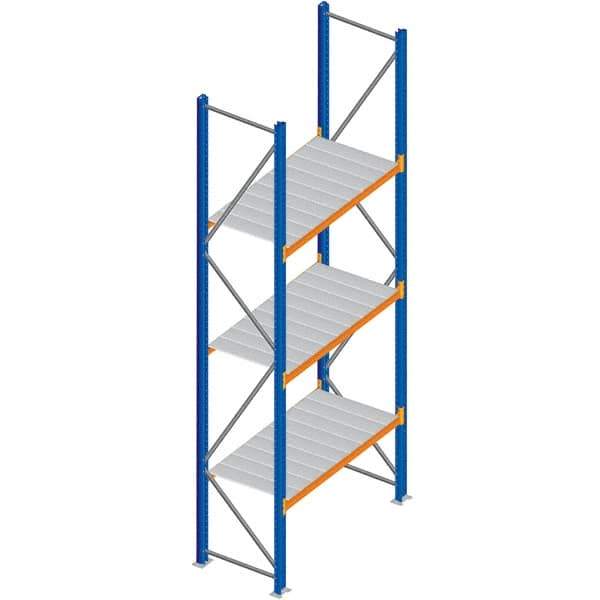 Interlake Mecalux - 1 Bay, 3 Shelf, 2,200 Lb per Level Capacity, Blue Bulk Storage Rack - 60" Wide x 96" High x 24" Deep - Eagle Tool & Supply