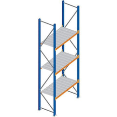 Interlake Mecalux - 1 Bay, 3 Shelf, 2,200 Lb per Level Capacity, Blue Bulk Storage Rack - 60" Wide x 144" High x 24" Deep - Eagle Tool & Supply