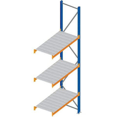 Interlake Mecalux - 1 Bay, 3 Shelf, 1,725 Lb per Level Capacity, Blue Bulk Storage Rack - 84" Wide x 144" High x 24" Deep - Eagle Tool & Supply