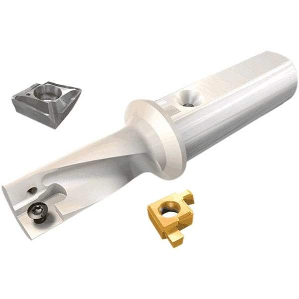 Iscar - 25mm Max Diam, 2.25xD, 56.5mm Max Drill Depth, 32mm Shank Diam, 130mm OAL, Replaceable Tip Drill - XCMT-MF, XCMT-MG Insert, DRG-MF Toolholder, Series DRG-MF - Eagle Tool & Supply