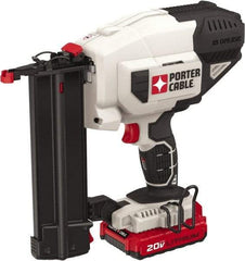 Porter-Cable - Cordless Brad Nailer Kit - 18 Gauge Nail Diam, 2" Long Nail, Lithium-Ion Batteries Included - Eagle Tool & Supply