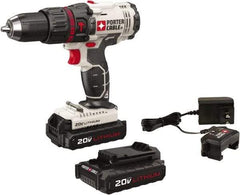 Porter-Cable - 20 Volt 1/2" Keyless Chuck Cordless Hammer Drill - 0 to 25,500 BPM, 0 to 1,500 RPM, Reversible - Eagle Tool & Supply