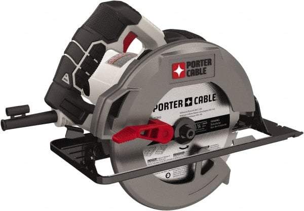 Porter-Cable - 15 Amps, 7-1/4" Blade Diam, 5,500 RPM, Electric Circular Saw - 120 Volts, 6' Cord Length, 5/8" Arbor Hole, Right Blade - Eagle Tool & Supply