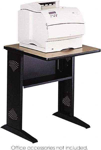 Safco - Medium Oak & Black Printer/Copier Stand - Use with Fax Machines, Printer - Eagle Tool & Supply