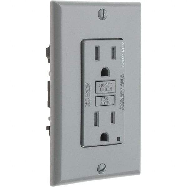 Leviton - GFCI Receptacles Grade: Commercial Color: Gray - Eagle Tool & Supply