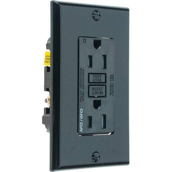 Leviton - GFCI Receptacles Grade: Commercial Color: Black - Eagle Tool & Supply