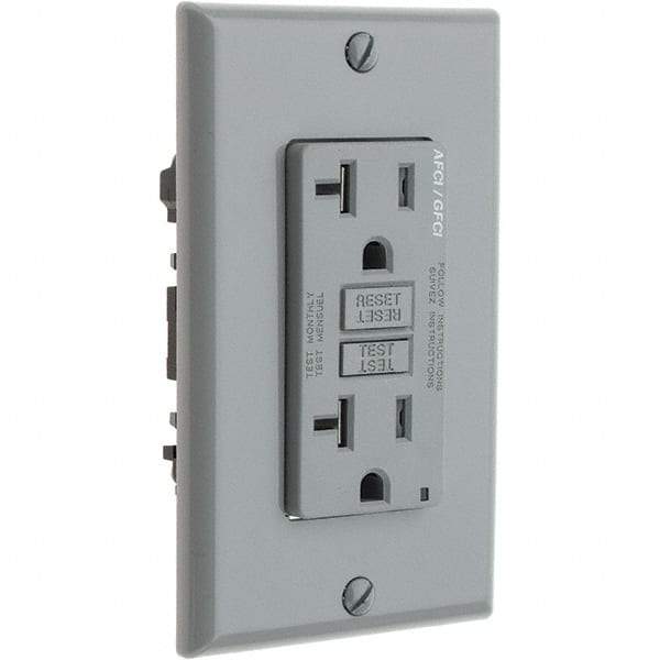 Leviton - GFCI Receptacles Grade: Commercial Color: Gray - Eagle Tool & Supply