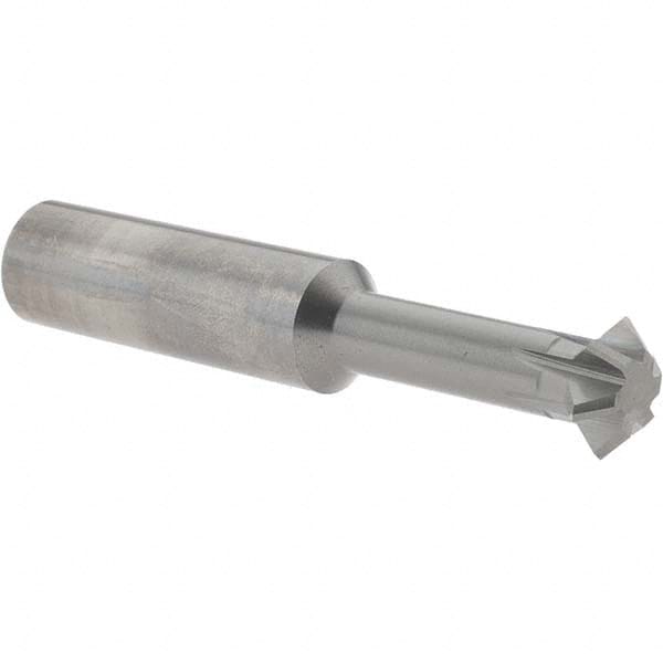 Accupro - 5/8° 5/8" Cut Diam, 0.25" Cut Width, 5/8" Shank, Solid Carbide Double-Angle Cutter - Eagle Tool & Supply