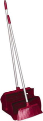 Remco - 14" Wide x 7-1/8" Deep x 47-1/2" High Upright Dustpan with Broom - Plastic Body, 37" Aluminum Handle, Red - Eagle Tool & Supply