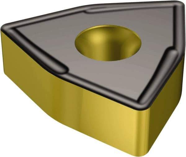 Sandvik Coromant - WNMX1509 MM Grade 4335 Carbide Turning Insert - TiCN/AI2O3/TiN Finish, 80° Trigon, 22.23mm Inscr Circle, 3/8" Thick, 11mm Corner Radius - Eagle Tool & Supply