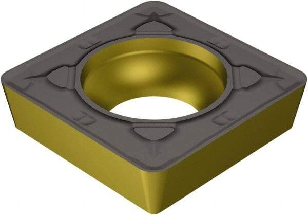 Sandvik Coromant - SCMT433 MR Grade 2220 Carbide Turning Insert - TiCN/AI2O3/TiN Finish, 90° Square, 1/2" Inscr Circle, 3/16" Thick, 3/64" Corner Radius - Eagle Tool & Supply