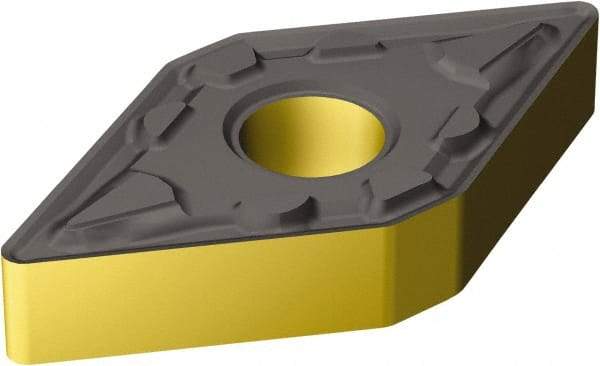 Sandvik Coromant - DNMG432 MM Grade 2220 Carbide Turning Insert - TiCN/AI2O3/TiN Finish, 55° Diamond, 1/2" Inscr Circle, 3/16" Thick, 1/32" Corner Radius - Eagle Tool & Supply
