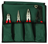 Soft Grip 4 Pc. Set Combination; Long Nose;Water Pump Pliers & Diagonal Cutter - Eagle Tool & Supply