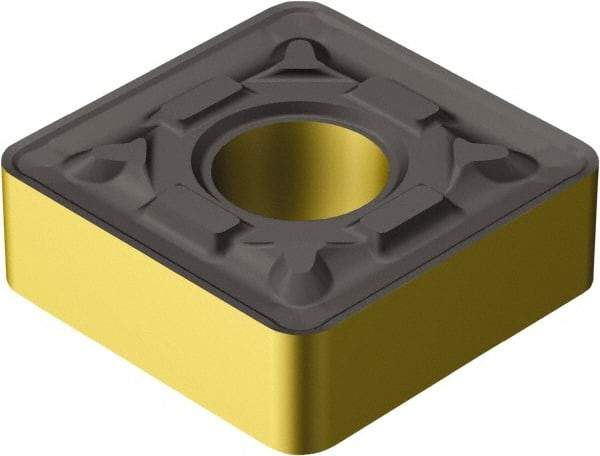 Sandvik Coromant - SNMG643 MR Grade 2220 Carbide Turning Insert - TiCN/AI2O3/TiN Finish, 90° Square, 3/4" Inscr Circle, 1/4" Thick, 3/64" Corner Radius - Eagle Tool & Supply
