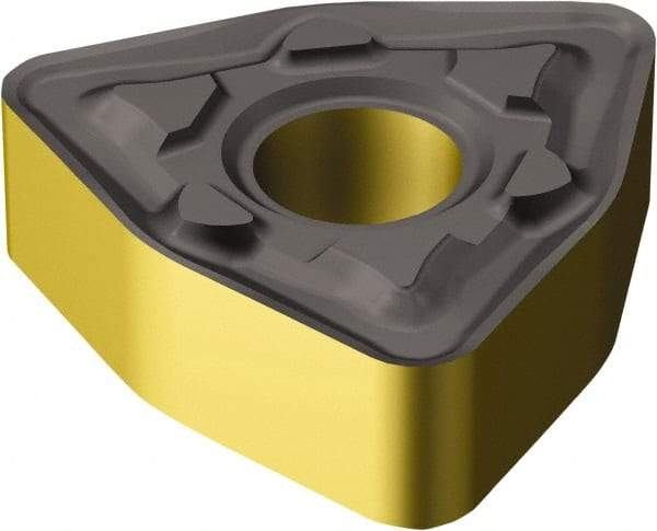 Sandvik Coromant - WNMG433 MM Grade 2220 Carbide Turning Insert - TiCN/AI2O3/TiN Finish, 80° Trigon, 1/2" Inscr Circle, 3/16" Thick, 3/64" Corner Radius - Eagle Tool & Supply