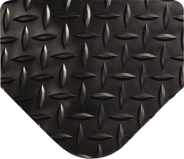 Wearwell - 10' Long x 2' Wide, Dry Environment, Anti-Fatigue Matting - Black, Vinyl with Urethane Sponge Base, Beveled on All 4 Sides - Eagle Tool & Supply