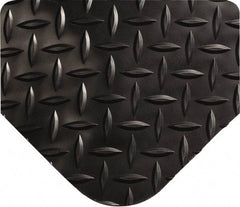Wearwell - 10' Long x 3' Wide, Dry Environment, Anti-Fatigue Matting - Black, Vinyl with Urethane Sponge Base, Beveled on All 4 Sides - Eagle Tool & Supply